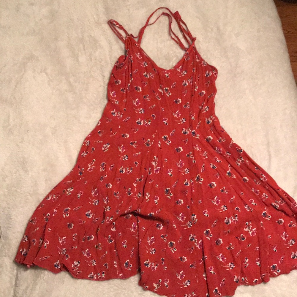 Red orange strappy dress